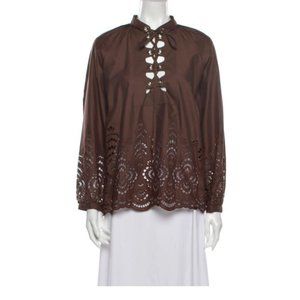 GUCCI Tie Neck Long Sleeve Blouse Size: S | US4, I